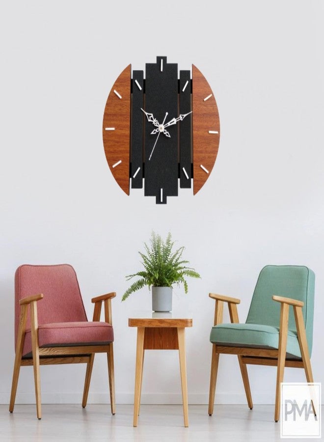 Unique Craft Unique Sports Craft 3D Wooden Antique Design Wall Clock for Living Room, Bedroom Wall, Home and Office, Black, MD_UNQ-013 - Image 4